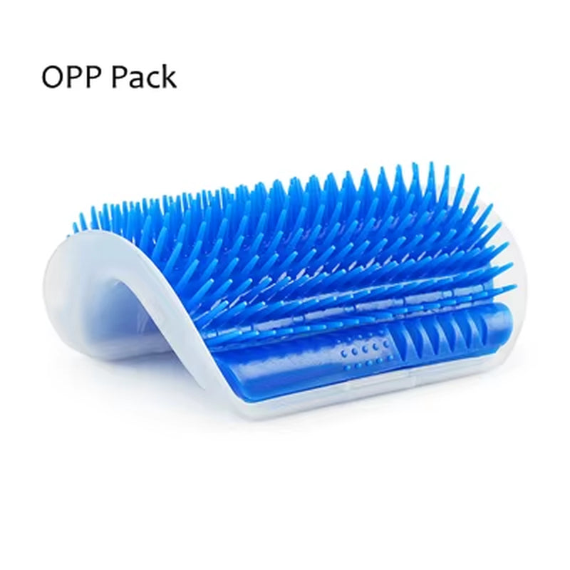 Corner Cat Grooming Brush and Massager with Scratch Bristles for Self-Grooming and Play