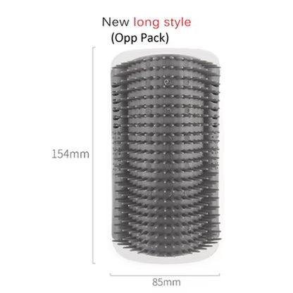 Corner Cat Grooming Brush and Massager with Scratch Bristles for Self-Grooming and Play