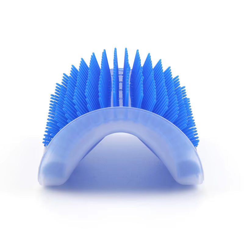Corner Cat Grooming Brush and Massager with Scratch Bristles for Self-Grooming and Play