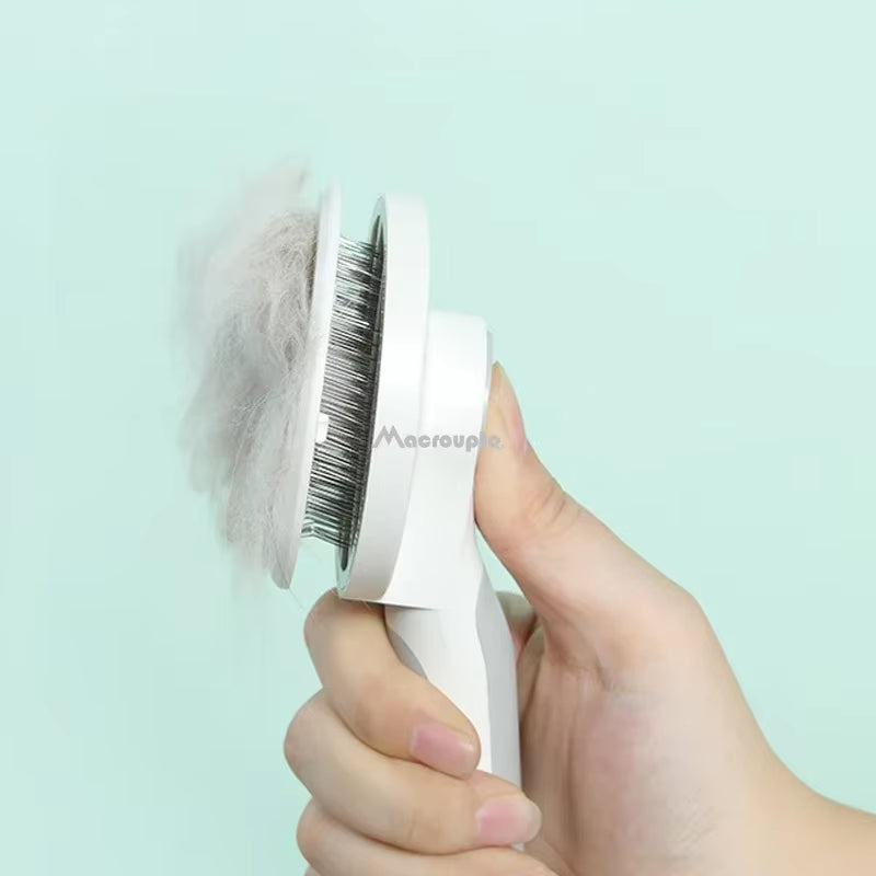Self-Cleaning Slicker Brush for Dogs and Cats - Undercoat Removal and Massage Comb for Enhanced Circulation