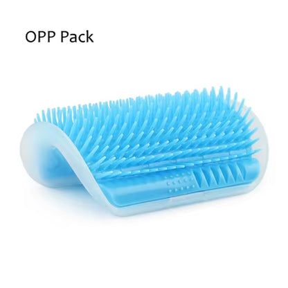 Corner Cat Grooming Brush and Massager with Scratch Bristles for Self-Grooming and Play
