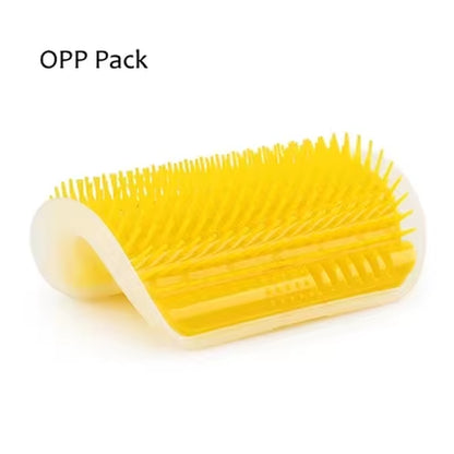 Corner Cat Grooming Brush and Massager with Scratch Bristles for Self-Grooming and Play