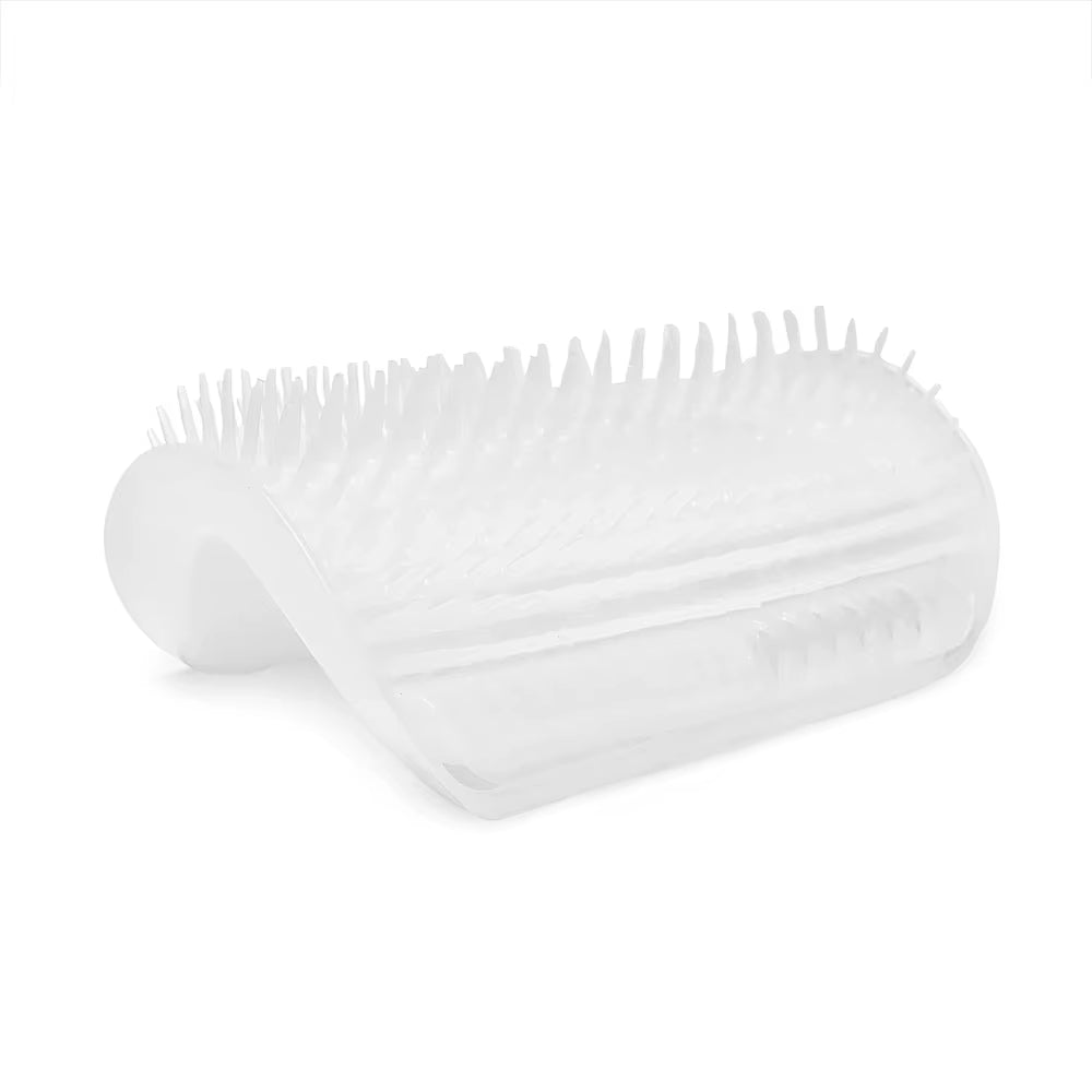 Corner Cat Grooming Brush and Massager with Scratch Bristles for Self-Grooming and Play