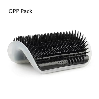 Corner Cat Grooming Brush and Massager with Scratch Bristles for Self-Grooming and Play