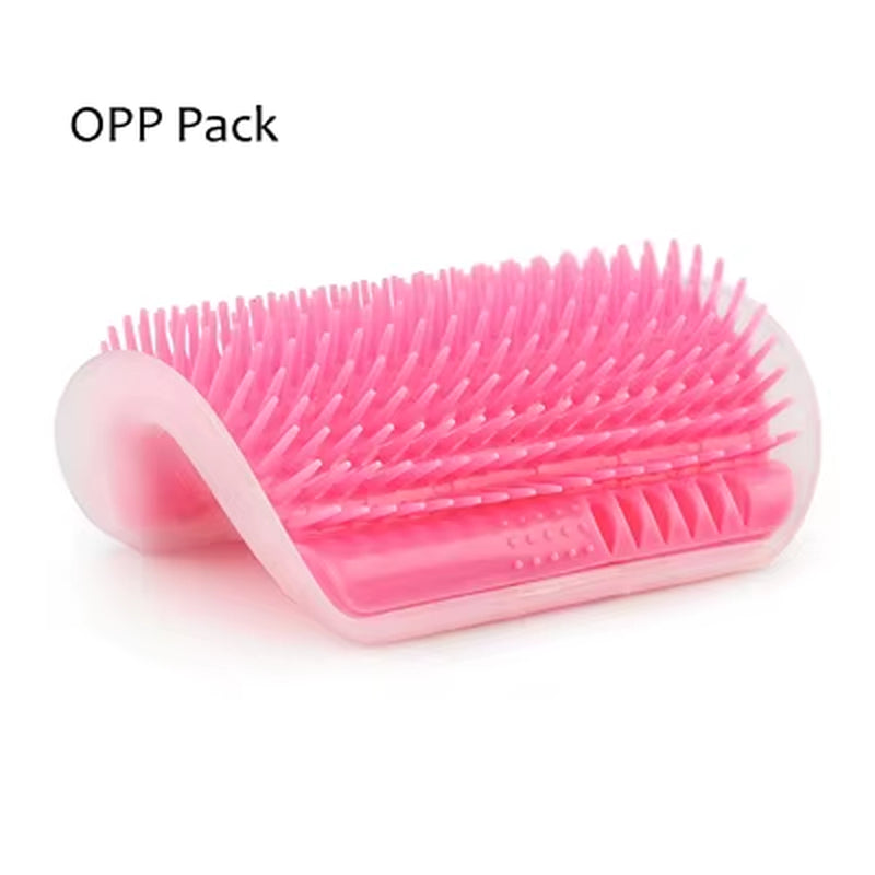 Corner Cat Grooming Brush and Massager with Scratch Bristles for Self-Grooming and Play