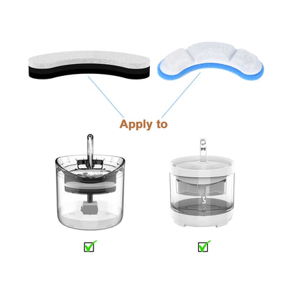 3/6/12PCS Cat Water Fountain Replacement Filter Elements Activated for Cats Pet Drinking Bowl Auto Feeder