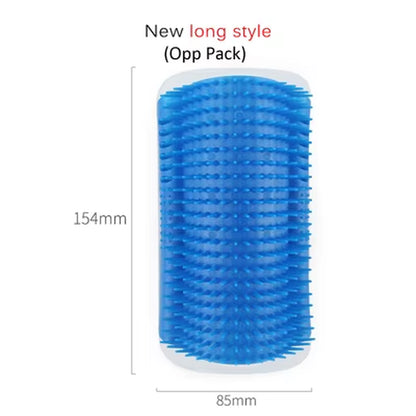 Corner Cat Grooming Brush and Massager with Scratch Bristles for Self-Grooming and Play