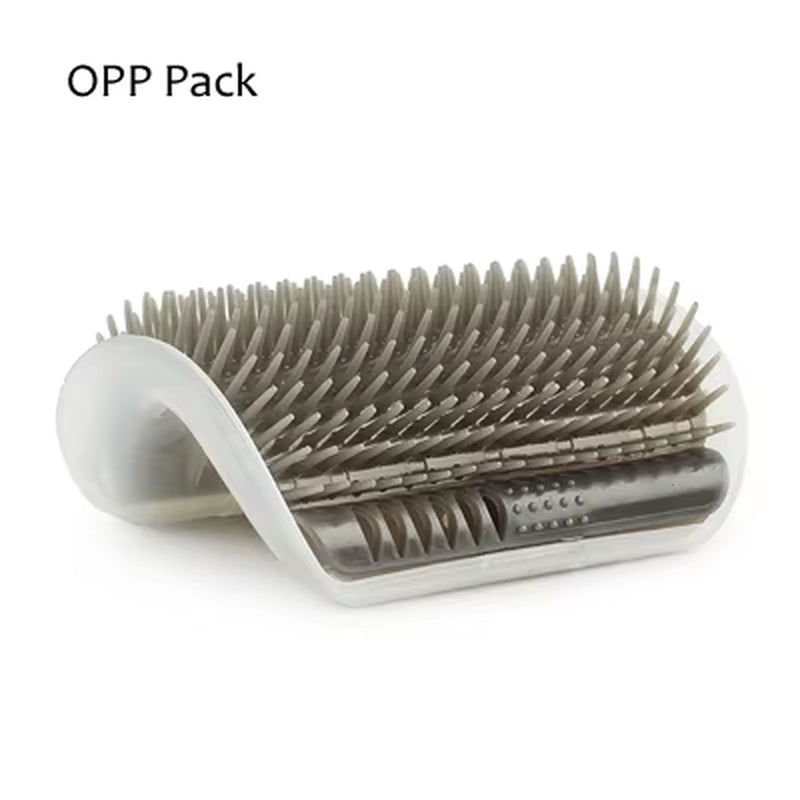 Corner Cat Grooming Brush and Massager with Scratch Bristles for Self-Grooming and Play