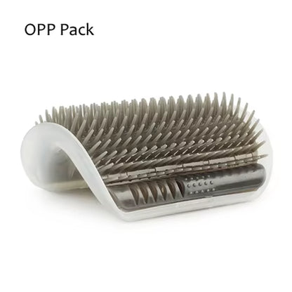 Corner Cat Grooming Brush and Massager with Scratch Bristles for Self-Grooming and Play