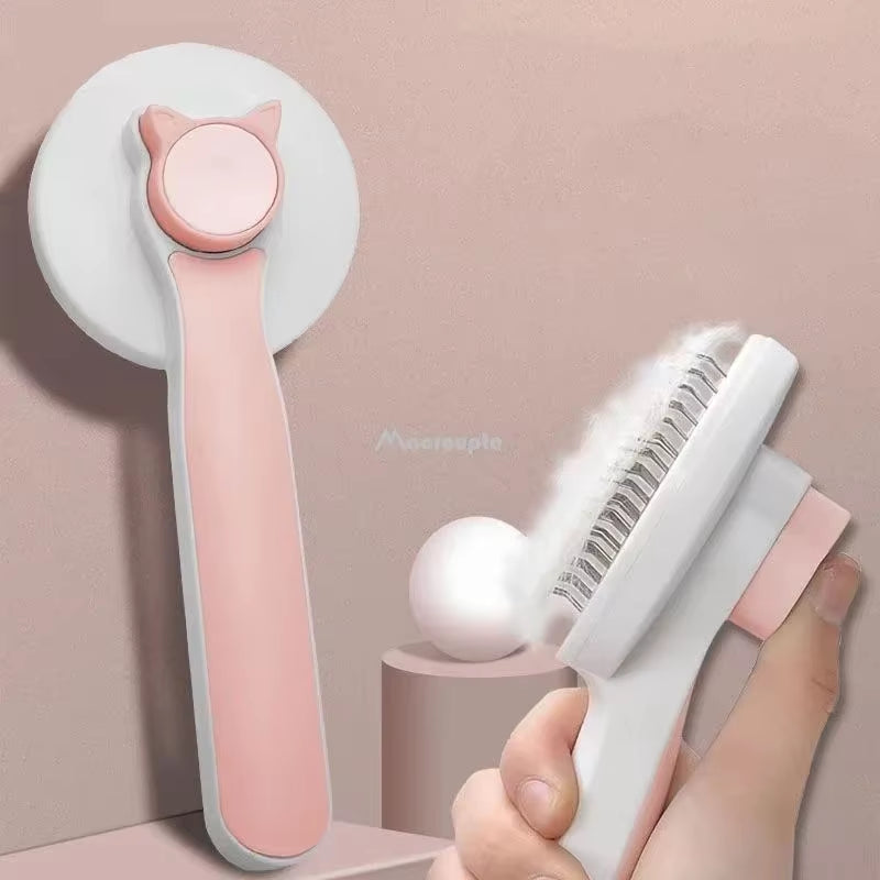 Self-Cleaning Slicker Brush for Dogs and Cats - Undercoat Removal and Massage Comb for Enhanced Circulation